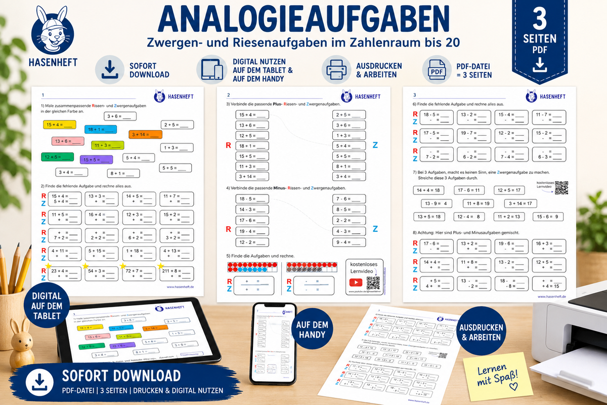 Analogieaufgaben bis 20
